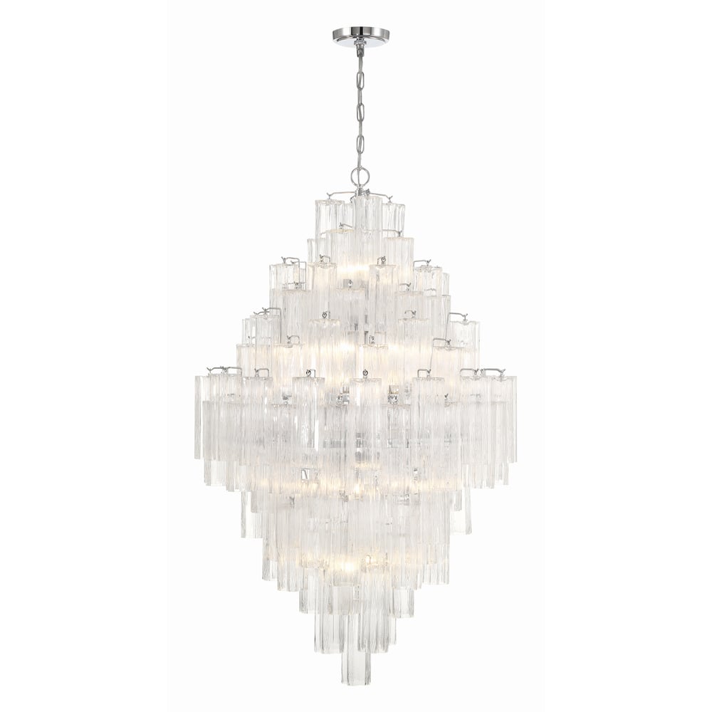 Eirorelle Diamond Chandelier Glass Tube Layered Amber