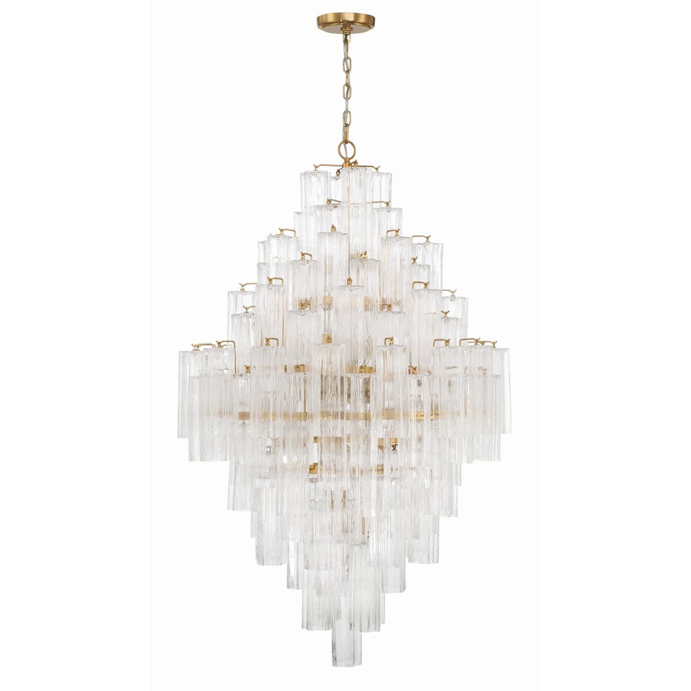 Eirorelle Diamond Chandelier Glass Tube Layered Amber