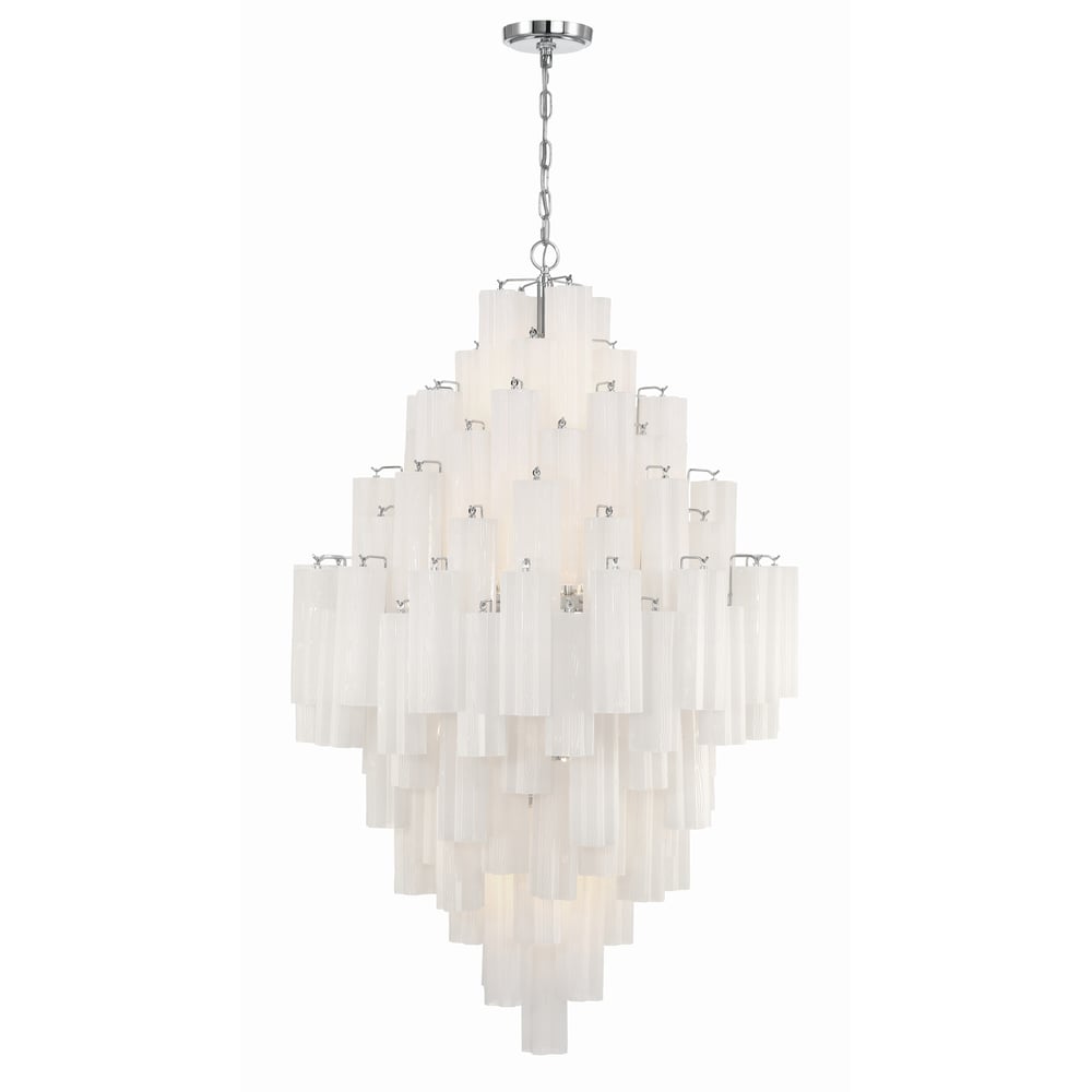 Eirorelle Diamond Chandelier Glass Tube Layered Amber