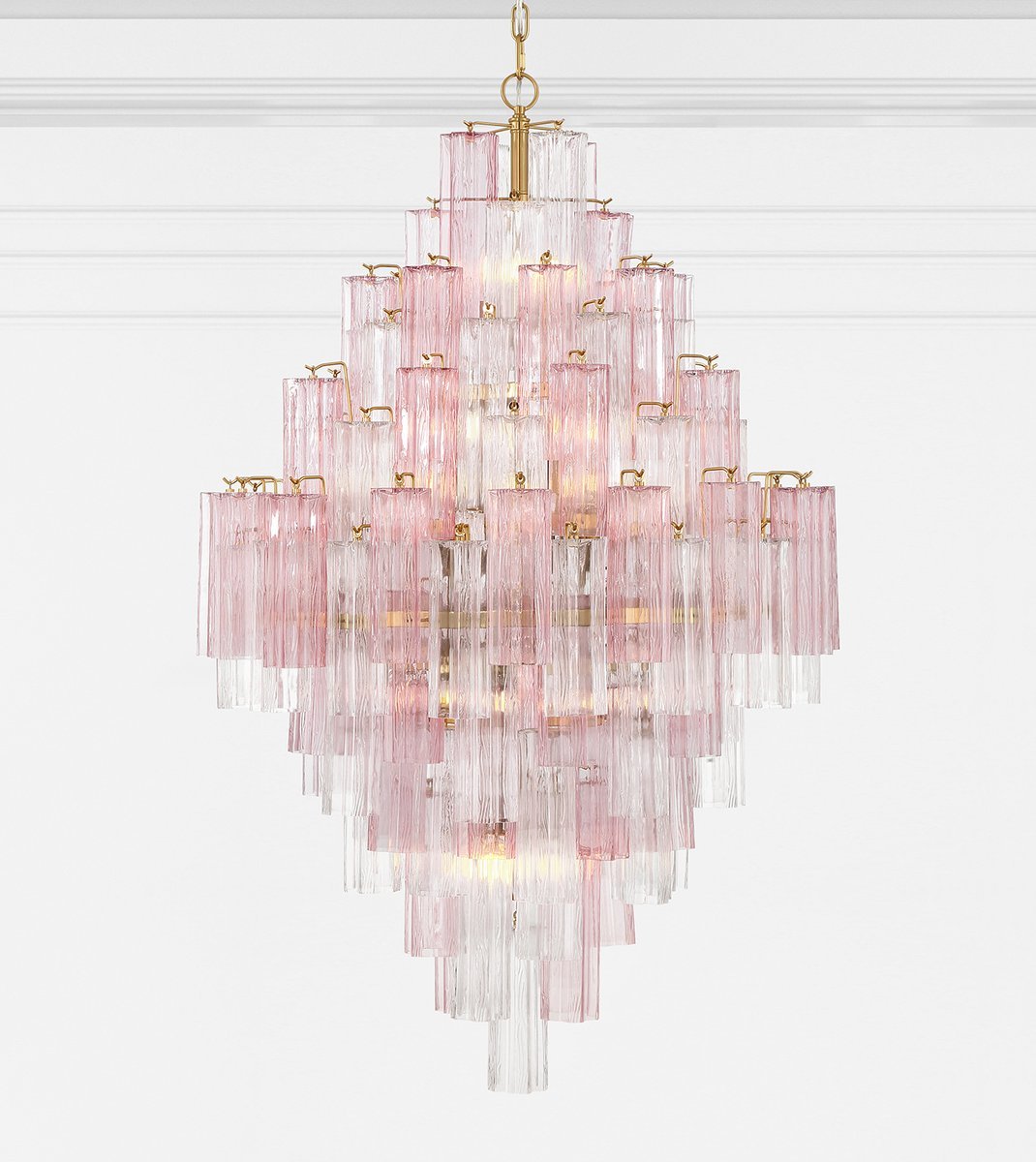 Eirorelle Diamond Chandelier Glass Tube Layered Amber