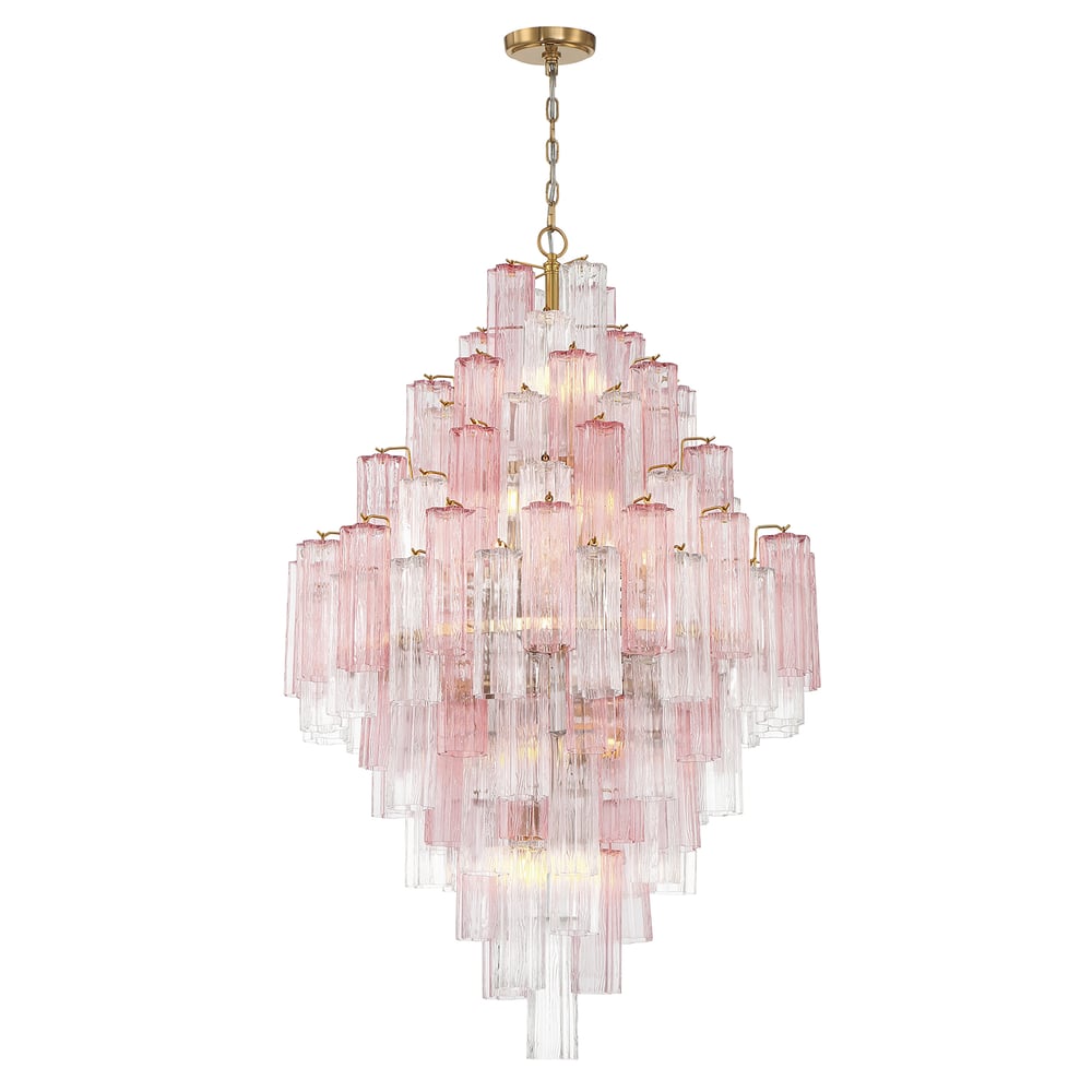 Eirorelle Diamond Chandelier Glass Tube Layered Amber