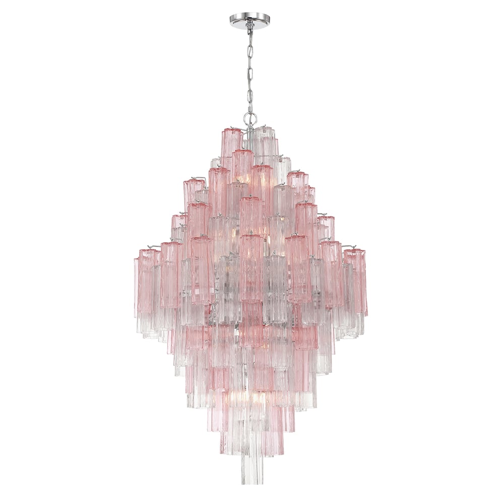Eirorelle Diamond Chandelier Glass Tube Layered Amber