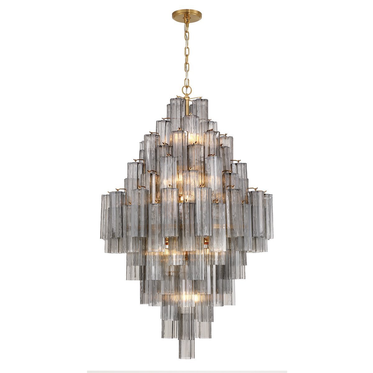 Eirorelle Diamond Chandelier Glass Tube Layered Amber