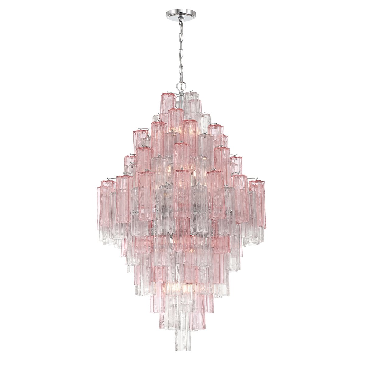 Eirorelle Diamond Chandelier Glass Tube Layered Amber