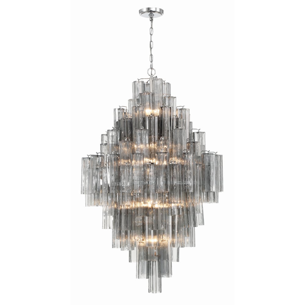 Eirorelle Diamond Chandelier Glass Tube Layered Amber
