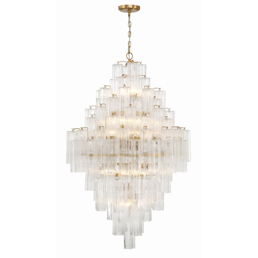 Eirorelle Diamond Chandelier Glass Tube Layered Amber