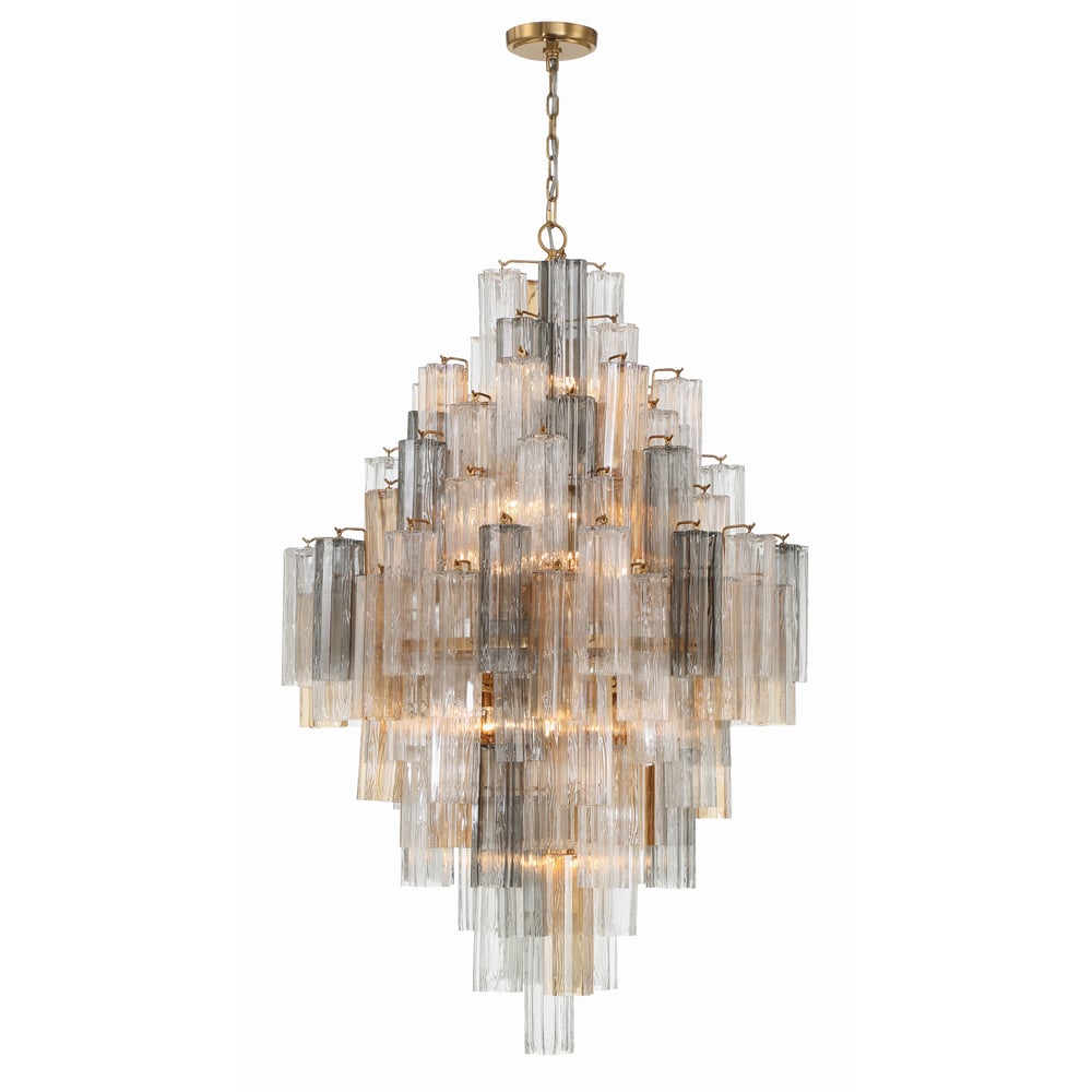 Eirorelle Diamond Chandelier Glass Tube Layered Amber