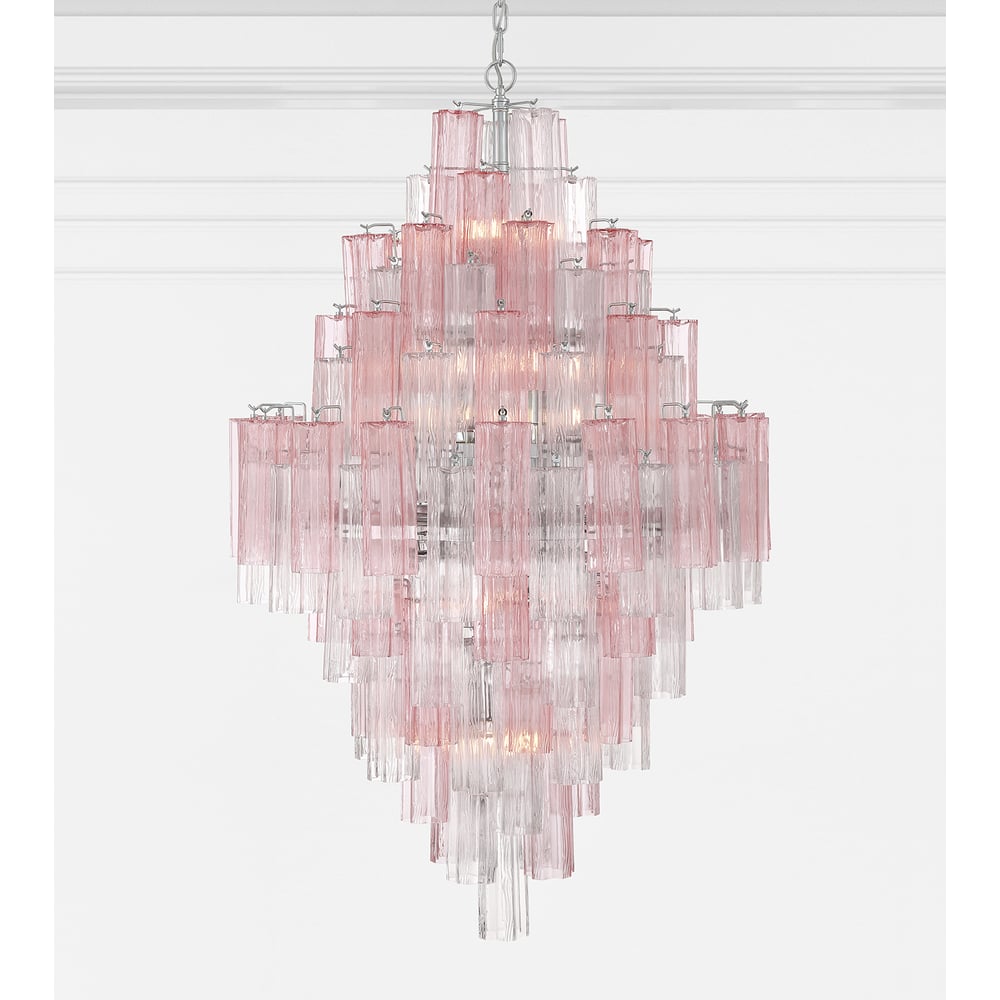 Eirorelle Diamond Chandelier Glass Tube Layered Amber