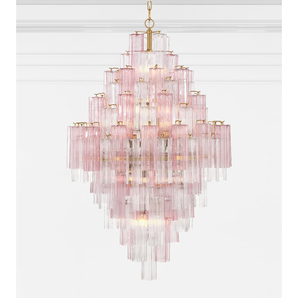 Eirorelle Diamond Chandelier Glass Tube Layered Amber