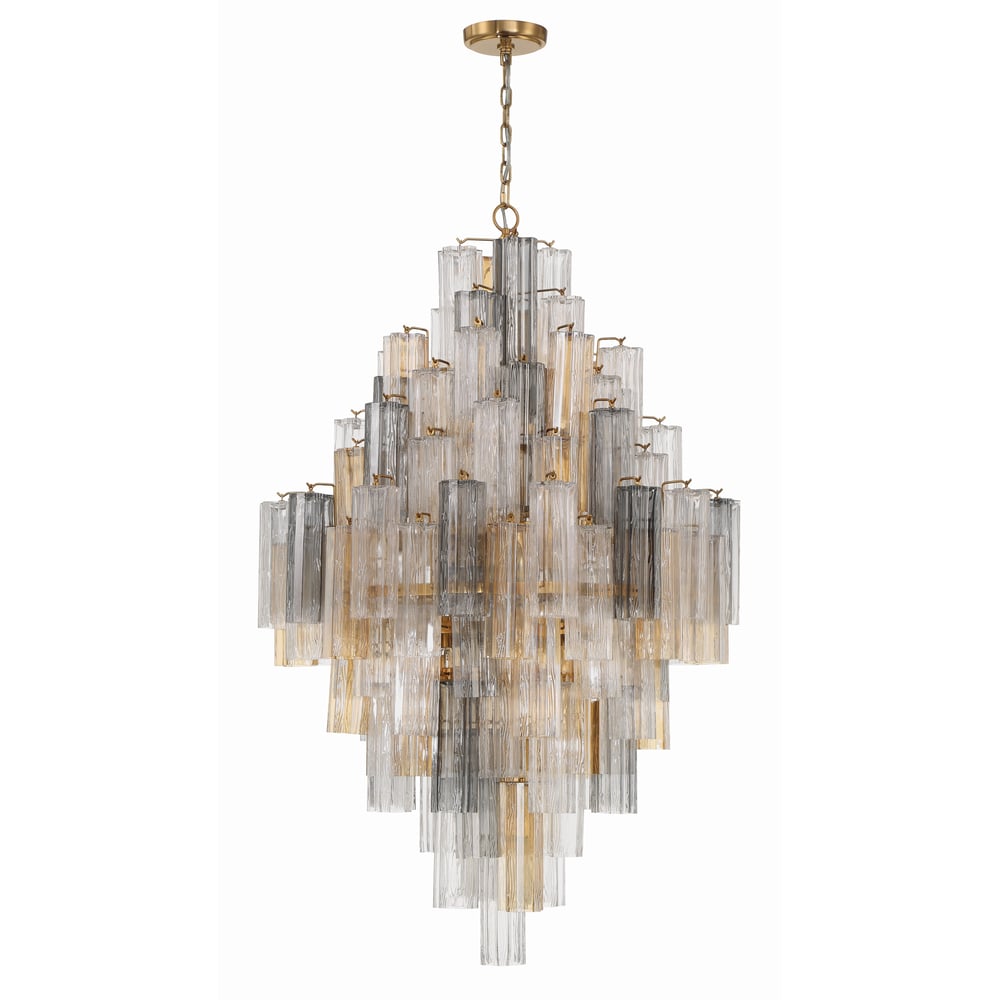 Eirorelle Diamond Chandelier Glass Tube Layered Amber