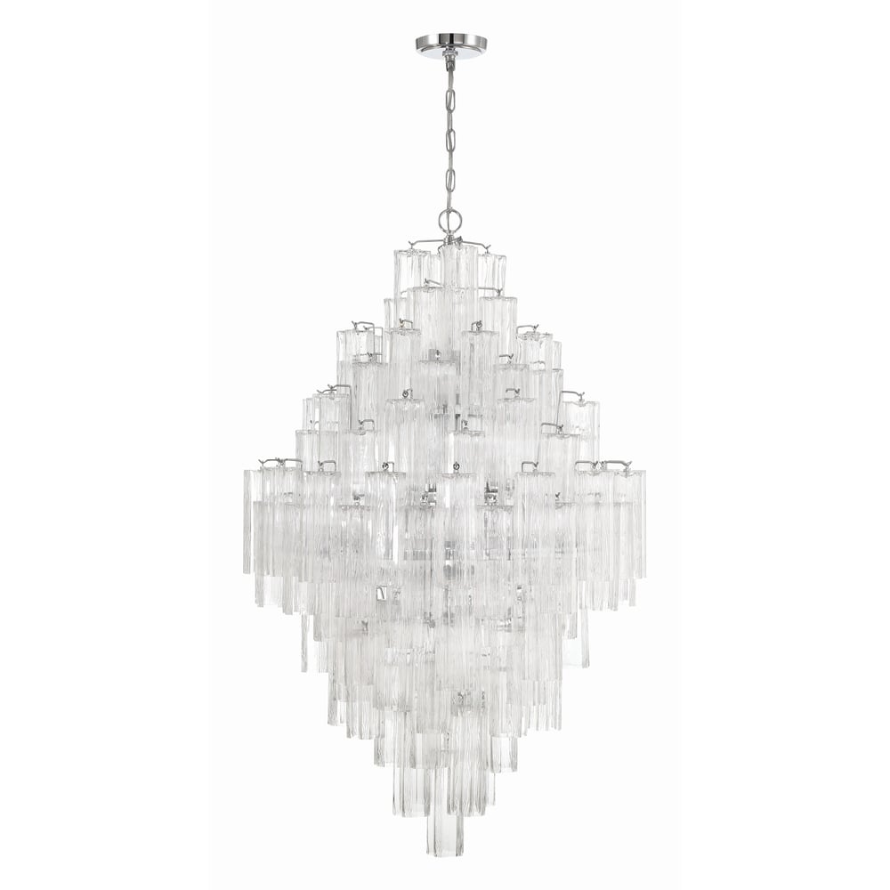 Eirorelle Diamond Chandelier Glass Tube Layered Amber