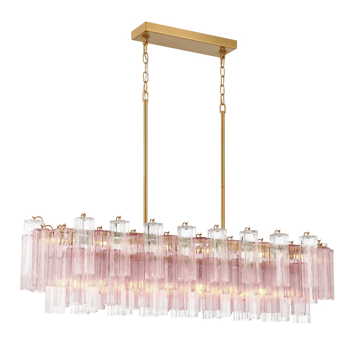 Eiriseon Linear Chandelier Glass Tube Tiered Amber