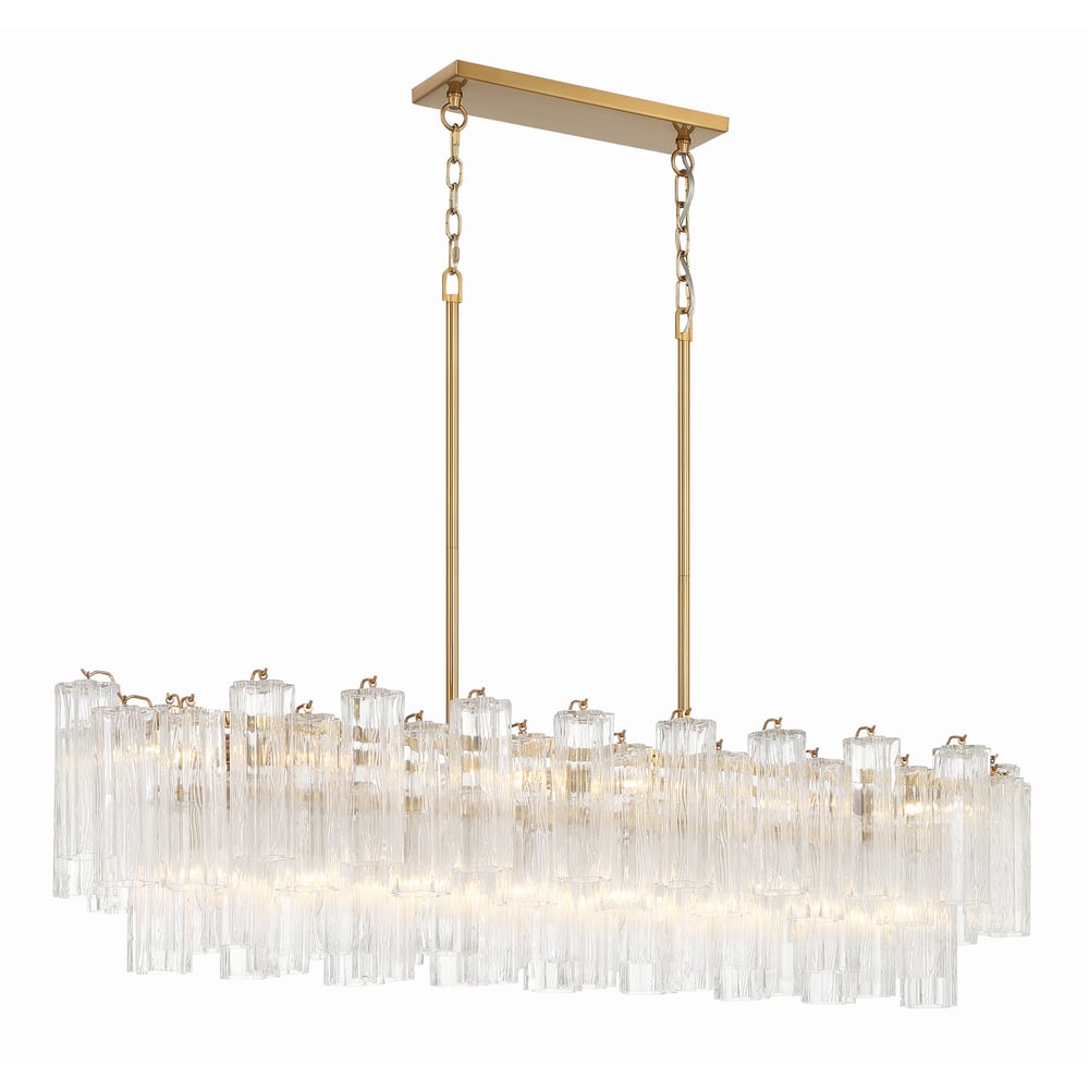 Eiriseon Linear Chandelier Glass Tube Tiered Amber