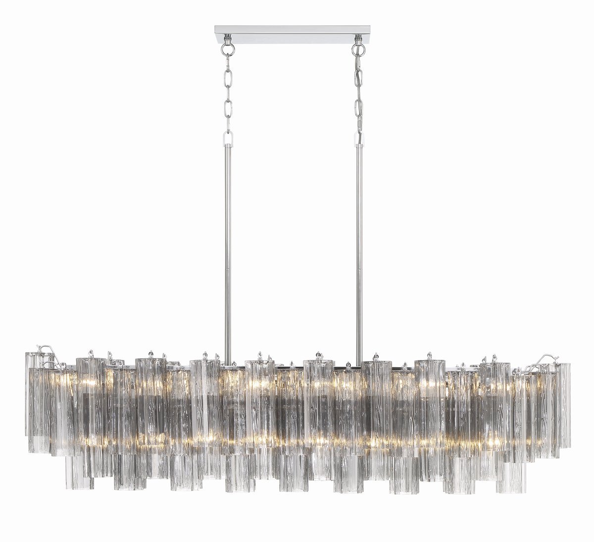 Eiriseon Linear Chandelier Glass Tube Tiered Amber