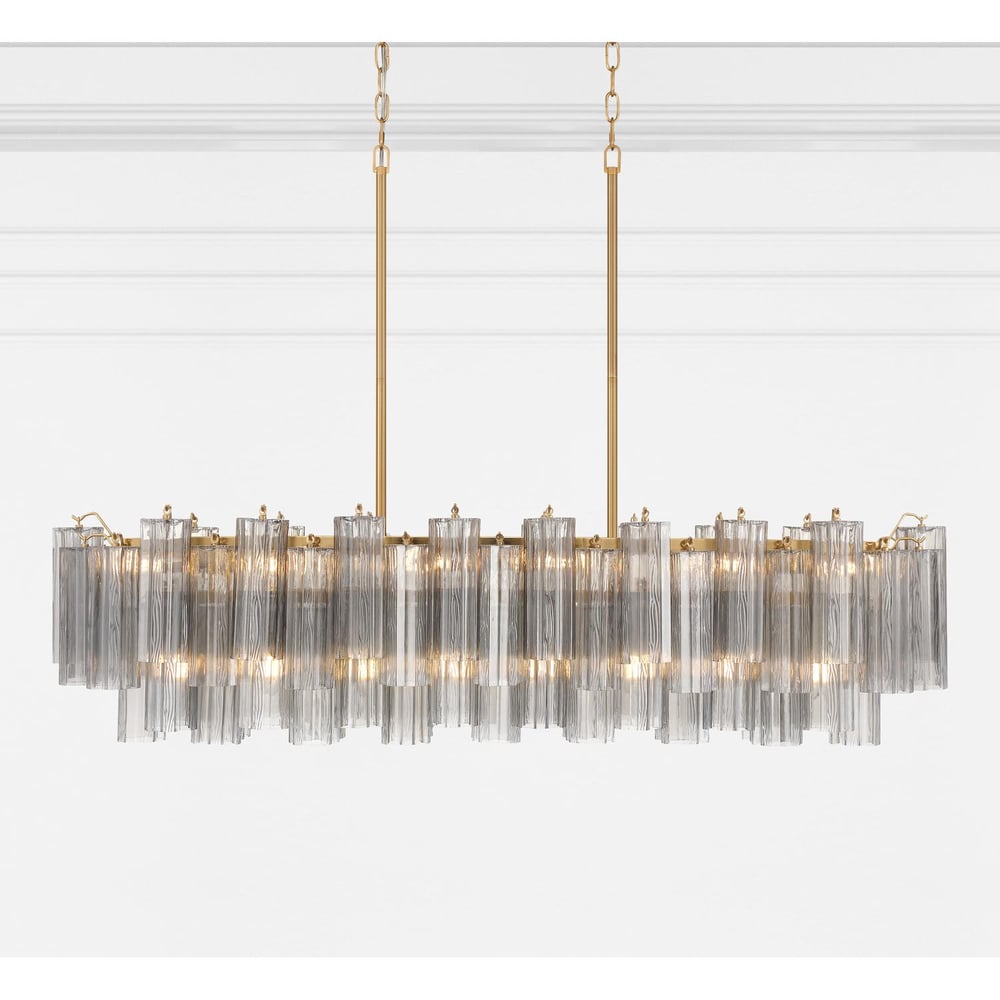 Eiriseon Linear Chandelier Glass Tube Tiered Amber