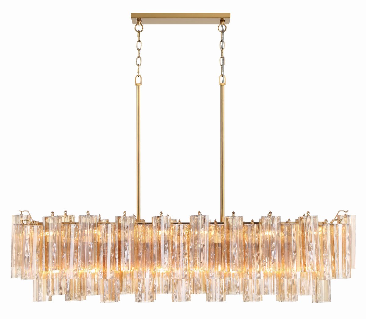 Eiriseon Linear Chandelier Glass Tube Tiered Amber