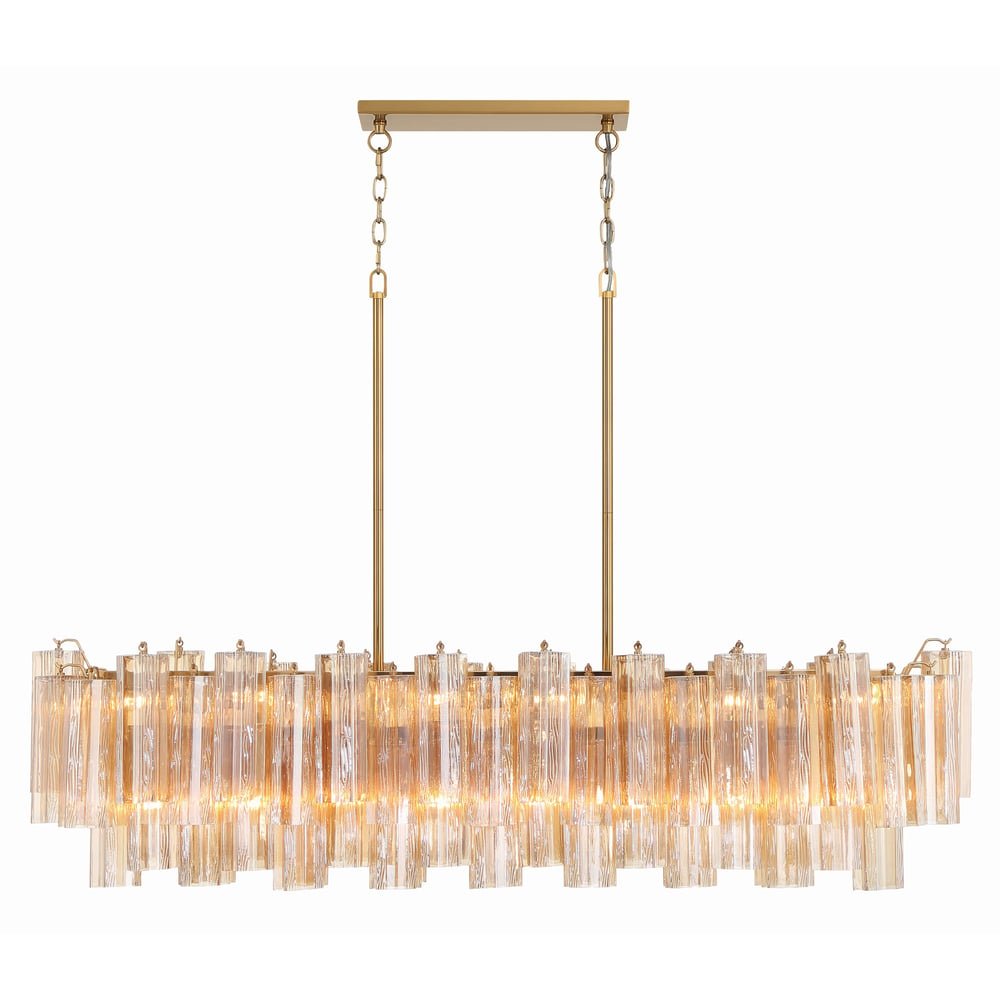 Eiriseon Linear Chandelier Glass Tube Tiered Amber