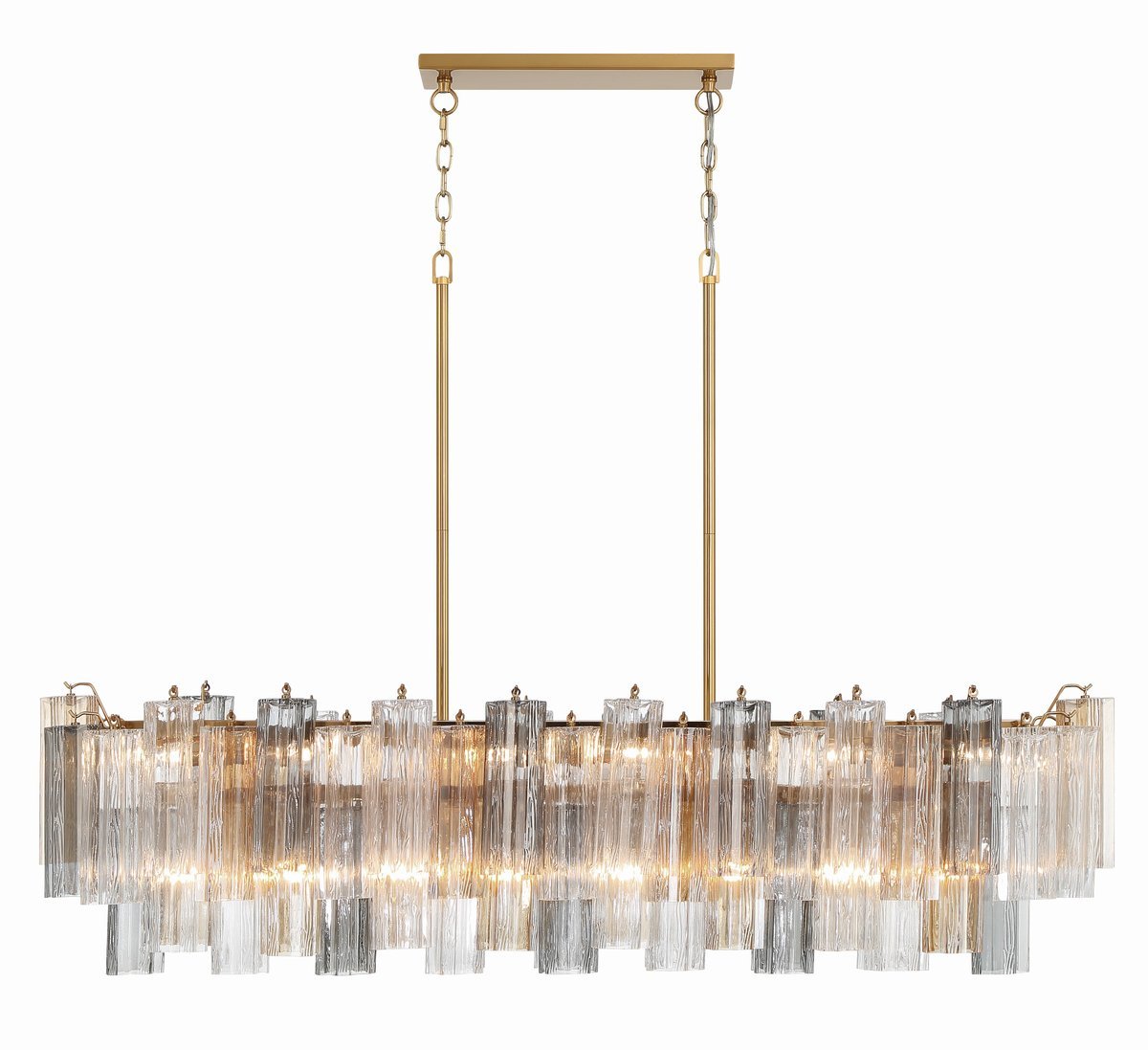 Eiriseon Linear Chandelier Glass Tube Tiered Amber