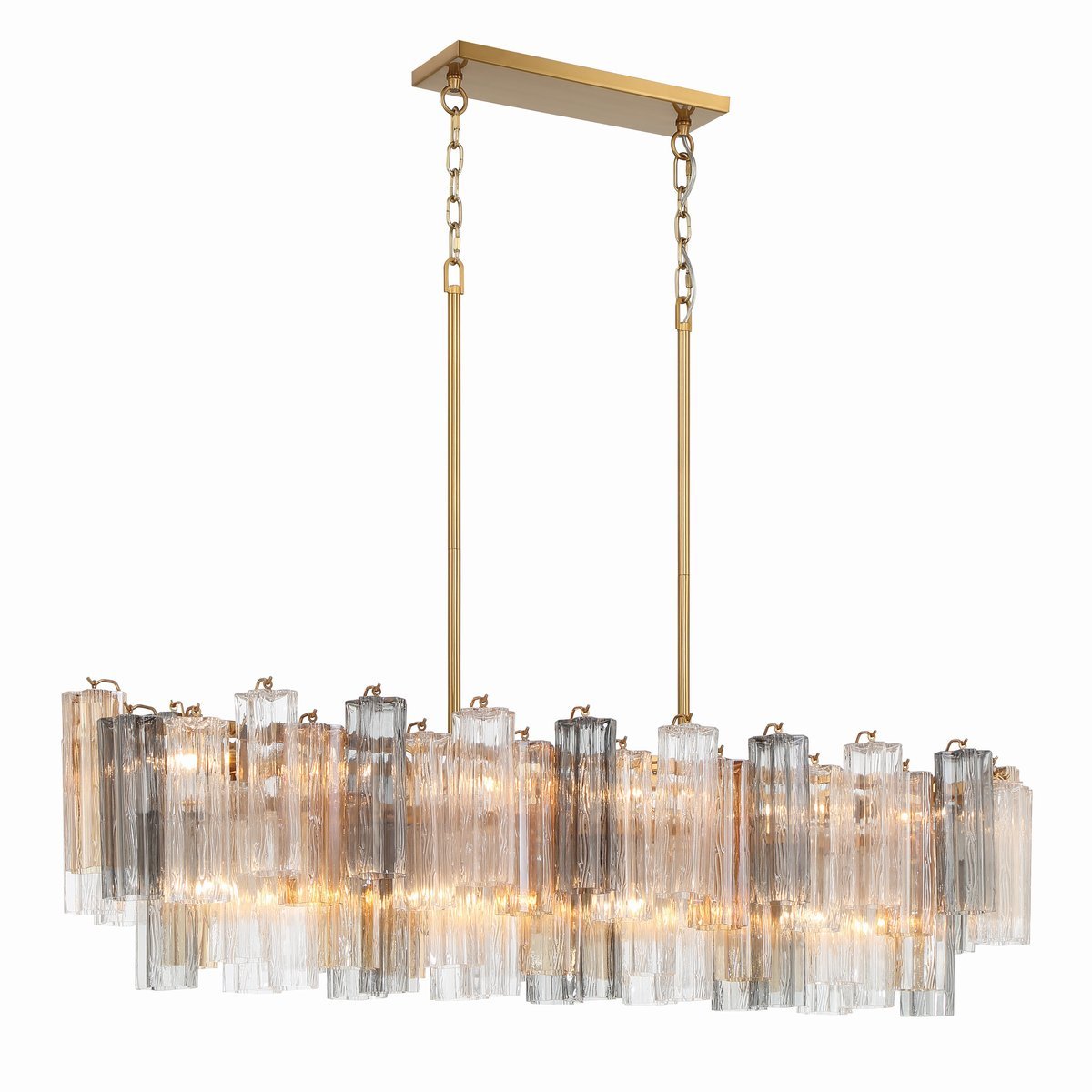Eiriseon Linear Chandelier Glass Tube Tiered Amber
