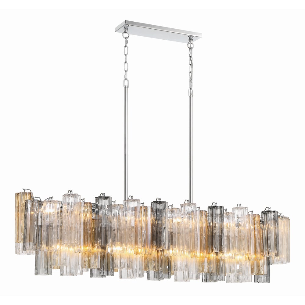 Eiriseon Linear Chandelier Glass Tube Tiered Amber