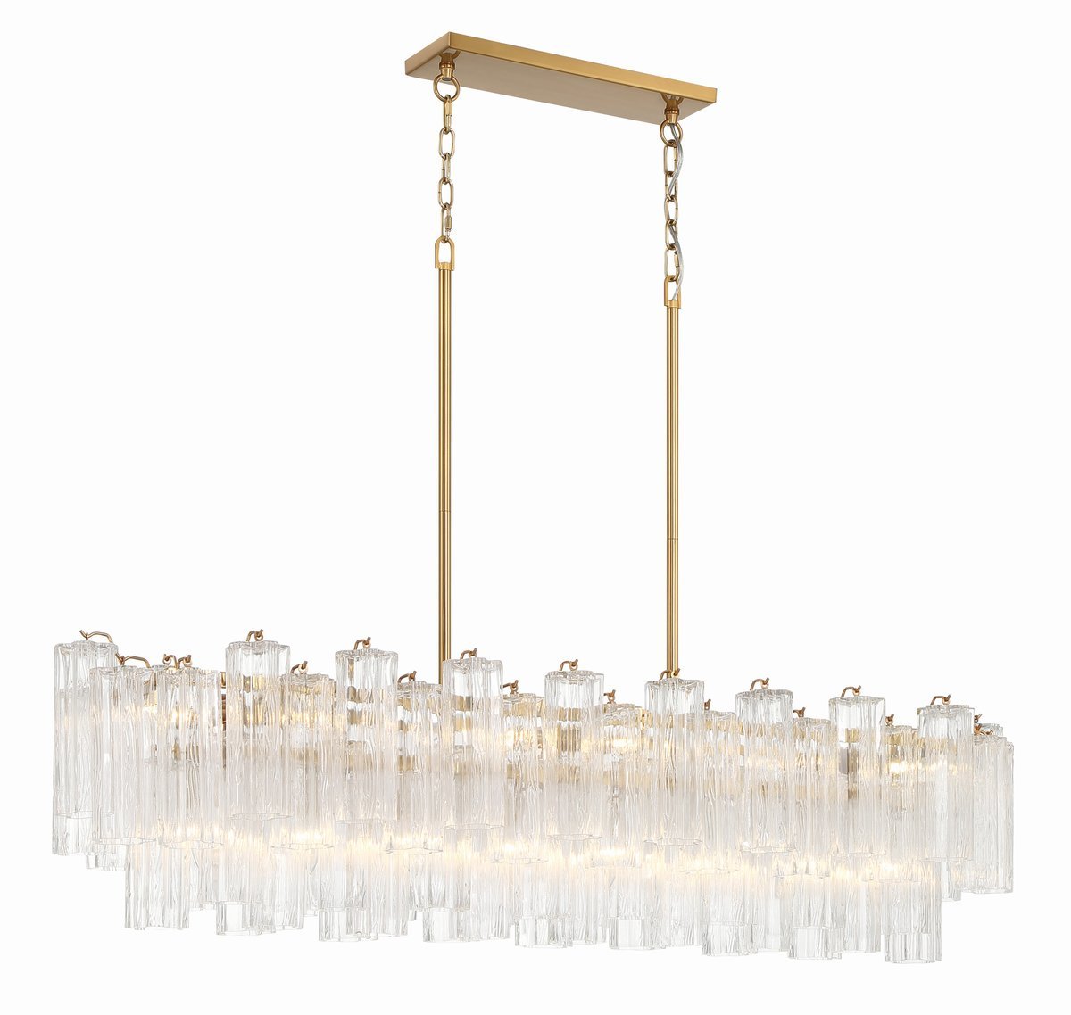 Eiriseon Linear Chandelier Glass Tube Tiered Amber