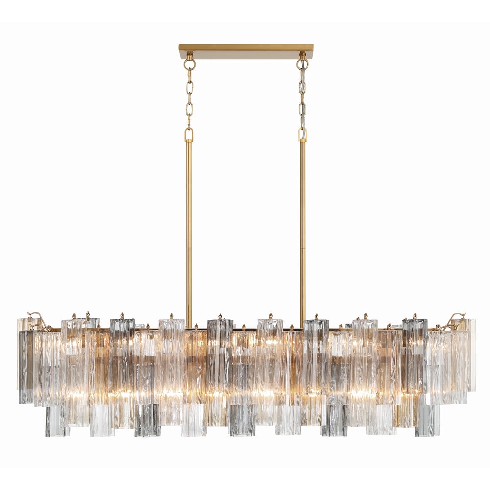 Eiriseon Linear Chandelier Glass Tube Tiered Amber