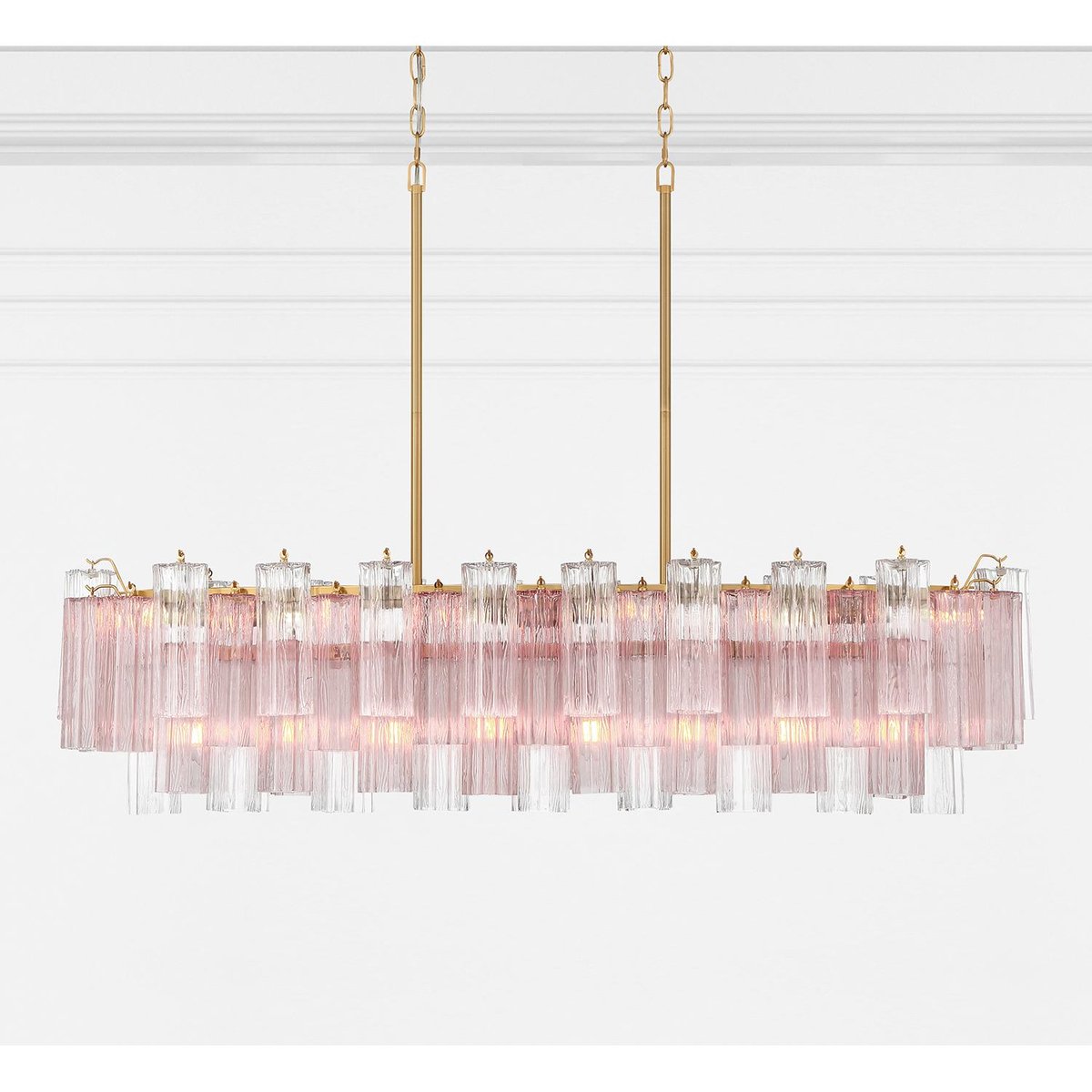 Eiriseon Linear Chandelier Glass Tube Tiered Amber