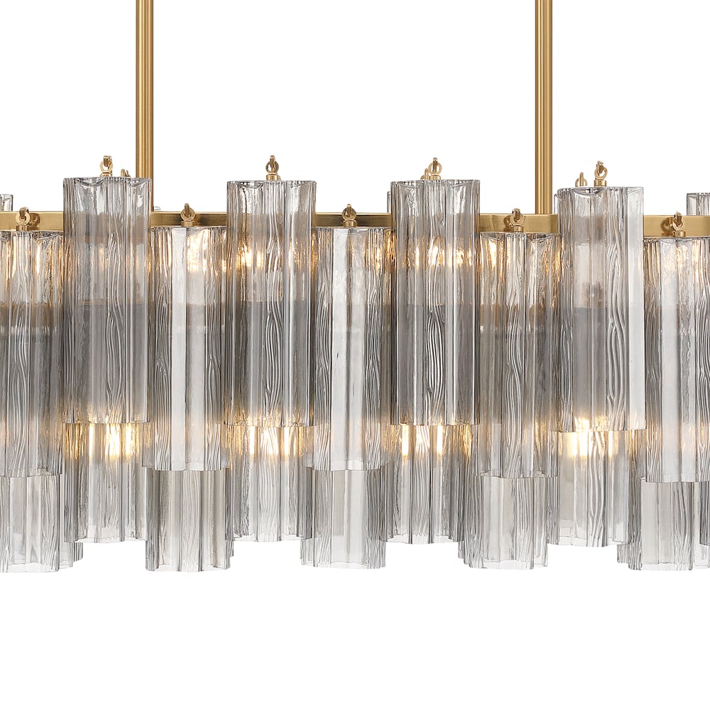 Eiriseon Linear Chandelier Glass Tube Tiered Amber