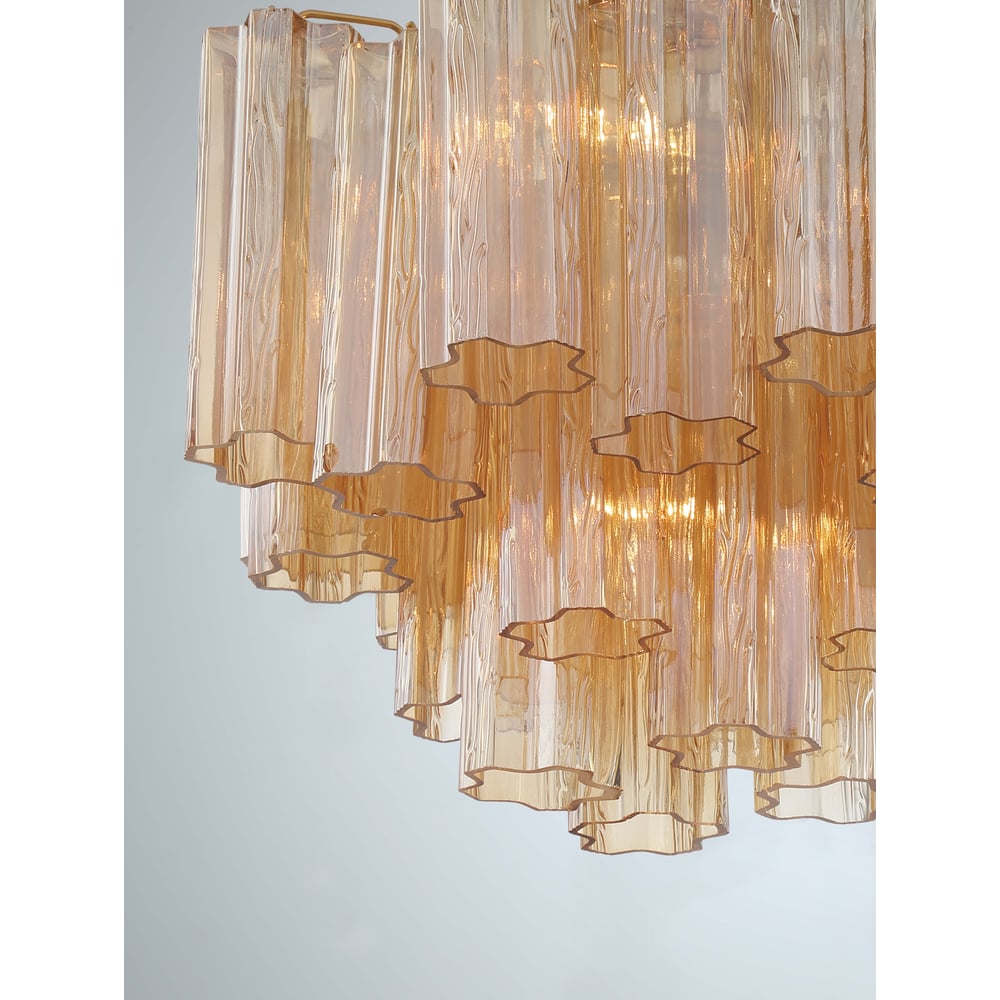 Namo Murano Chandelier Glass Tube Layered Amber