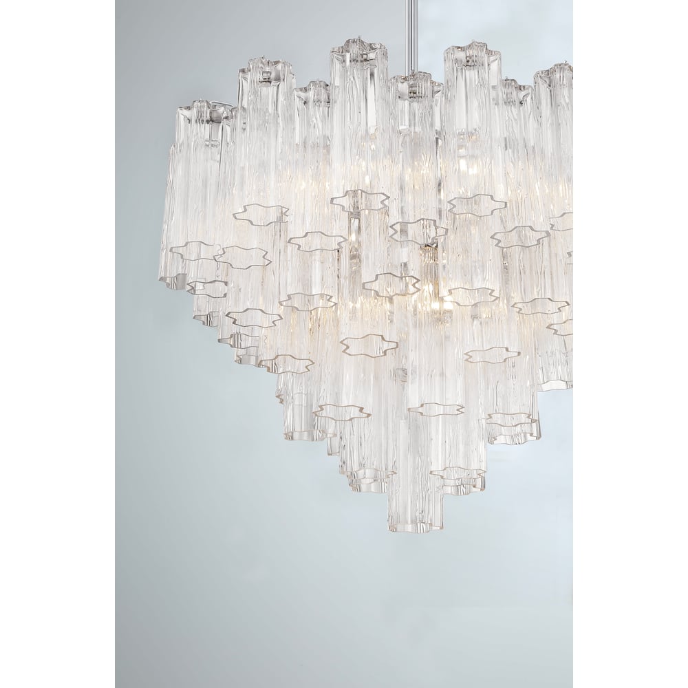 Namo Murano Chandelier Glass Tube Layered Amber