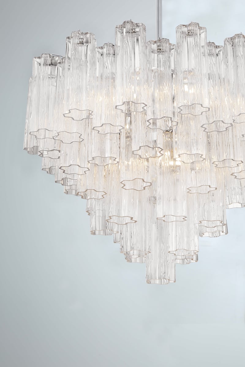 Namo Murano Chandelier Glass Tube Layered Amber