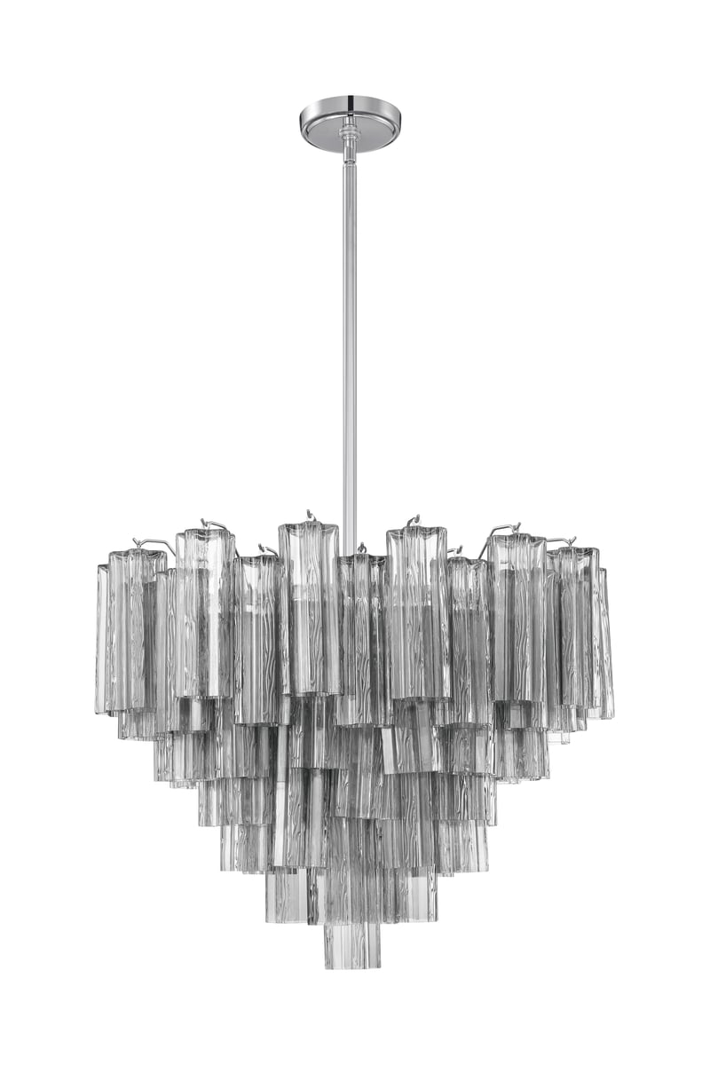 Namo Murano Chandelier Glass Tube Layered Amber