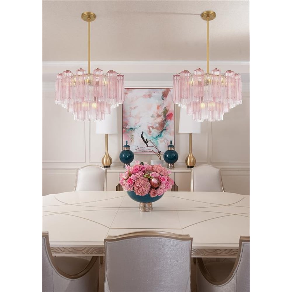 Namo Murano Chandelier Glass Tube Layered Amber