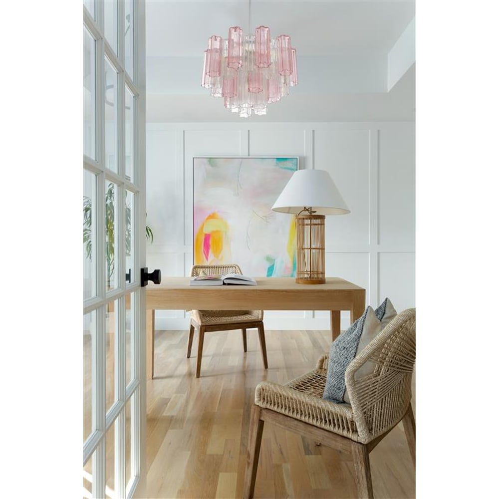 Namo Murano Chandelier Glass Tube Layered Amber