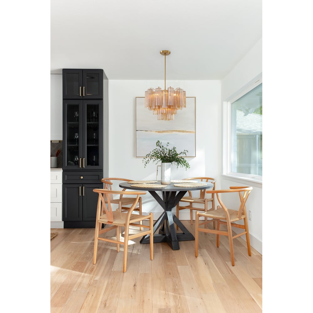 Namo Murano Chandelier Glass Tube Layered Amber