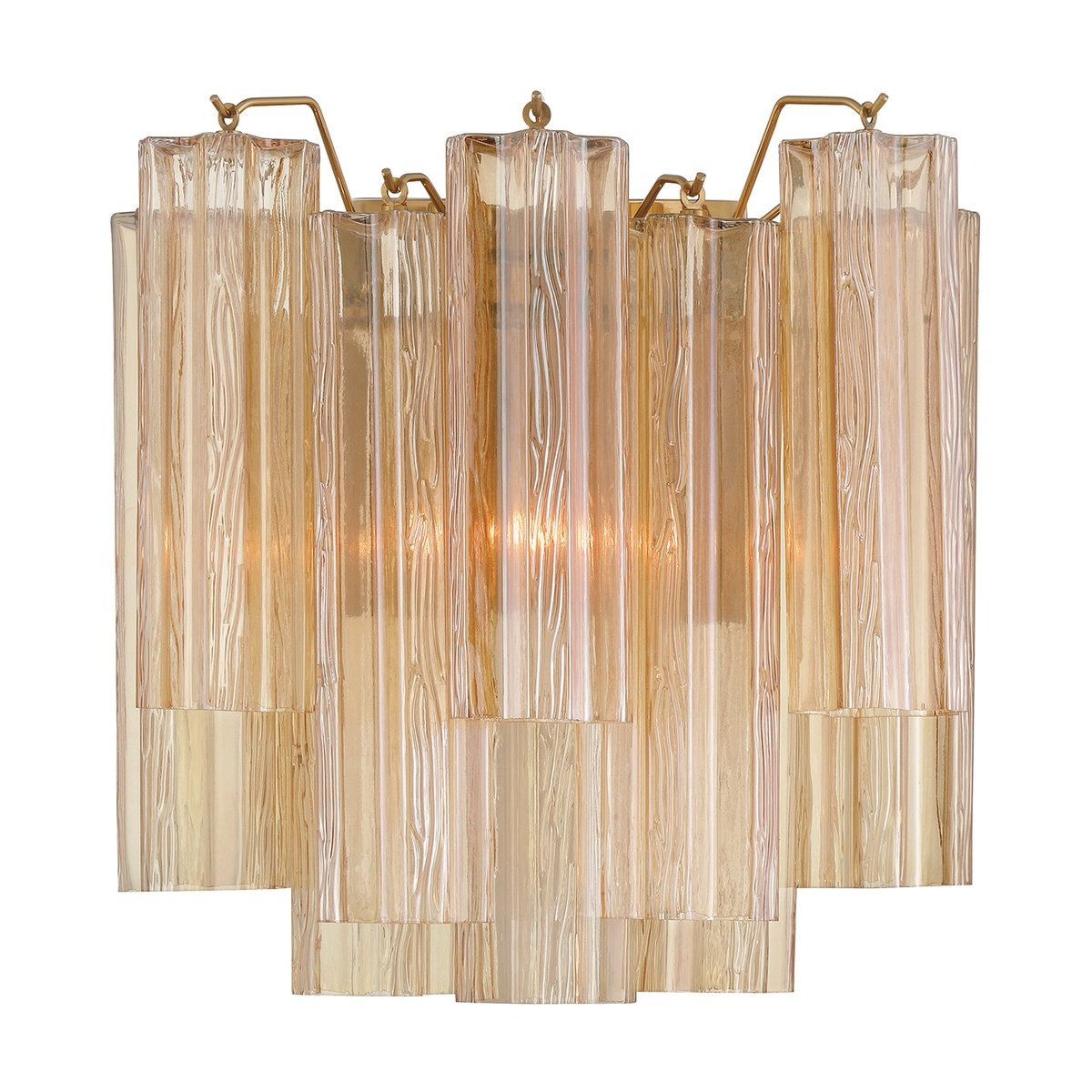 Ravo Wall Light Tronchi Glass Tube Tiered Amber Modern