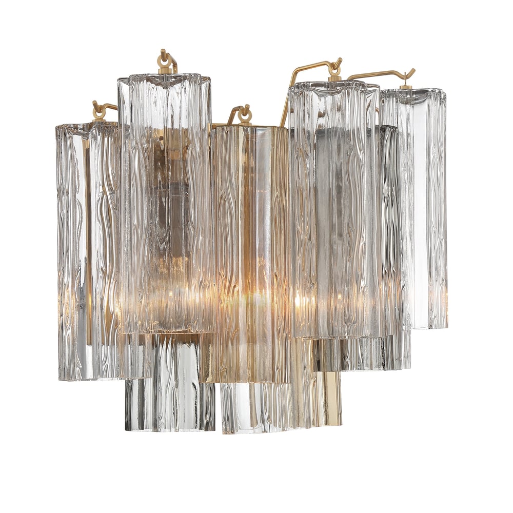 Ravo Wall Light Tronchi Glass Tube Tiered Amber Modern