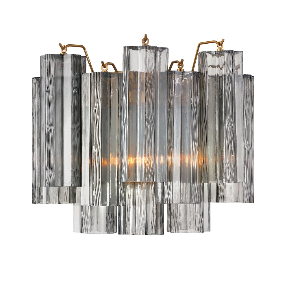Ravo Wall Light Tronchi Glass Tube Tiered Amber Modern