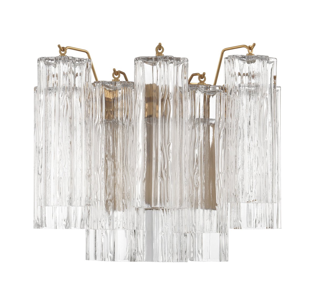 Ravo Wall Light Tronchi Glass Tube Tiered Amber Modern