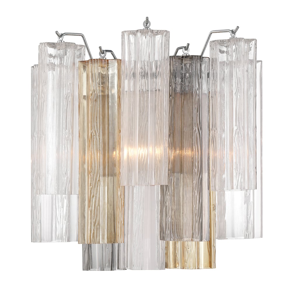 Ravo Wall Light Tronchi Glass Tube Tiered Amber Modern