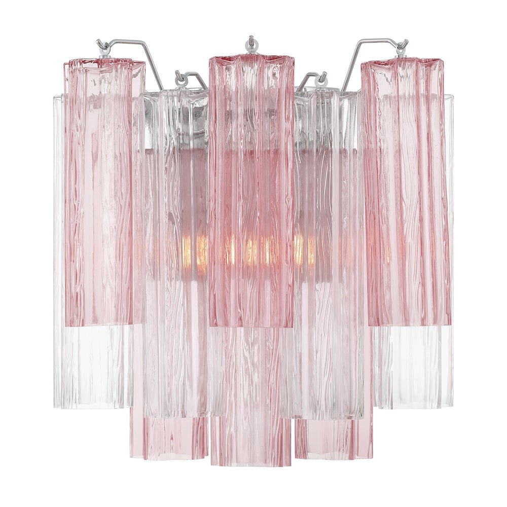 Ravo Wall Light Tronchi Glass Tube Tiered Amber Modern