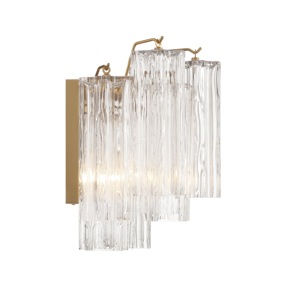 Ravo Wall Light Tronchi Glass Tube Tiered Amber Modern