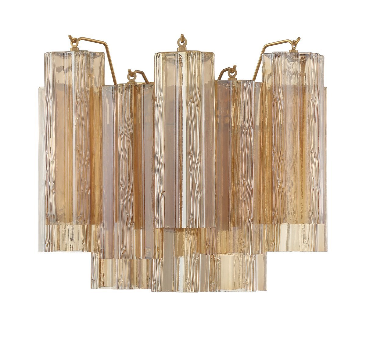 Ravo Wall Light Tronchi Glass Tube Tiered Amber Modern