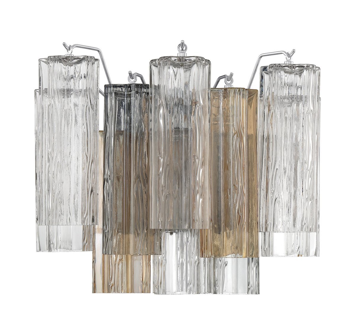 Ravo Wall Light Tronchi Glass Tube Tiered Amber Modern