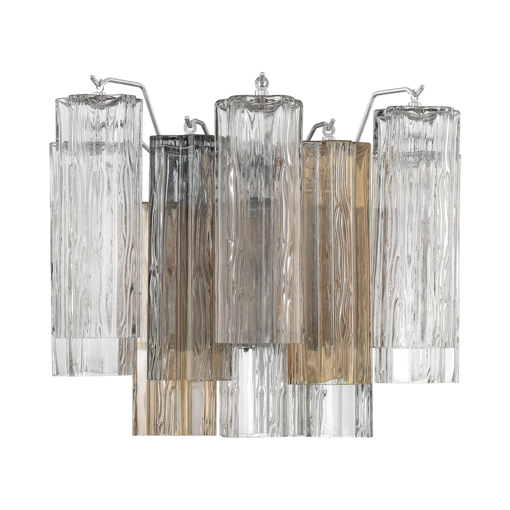 Ravo Wall Light Tronchi Glass Tube Tiered Amber Modern