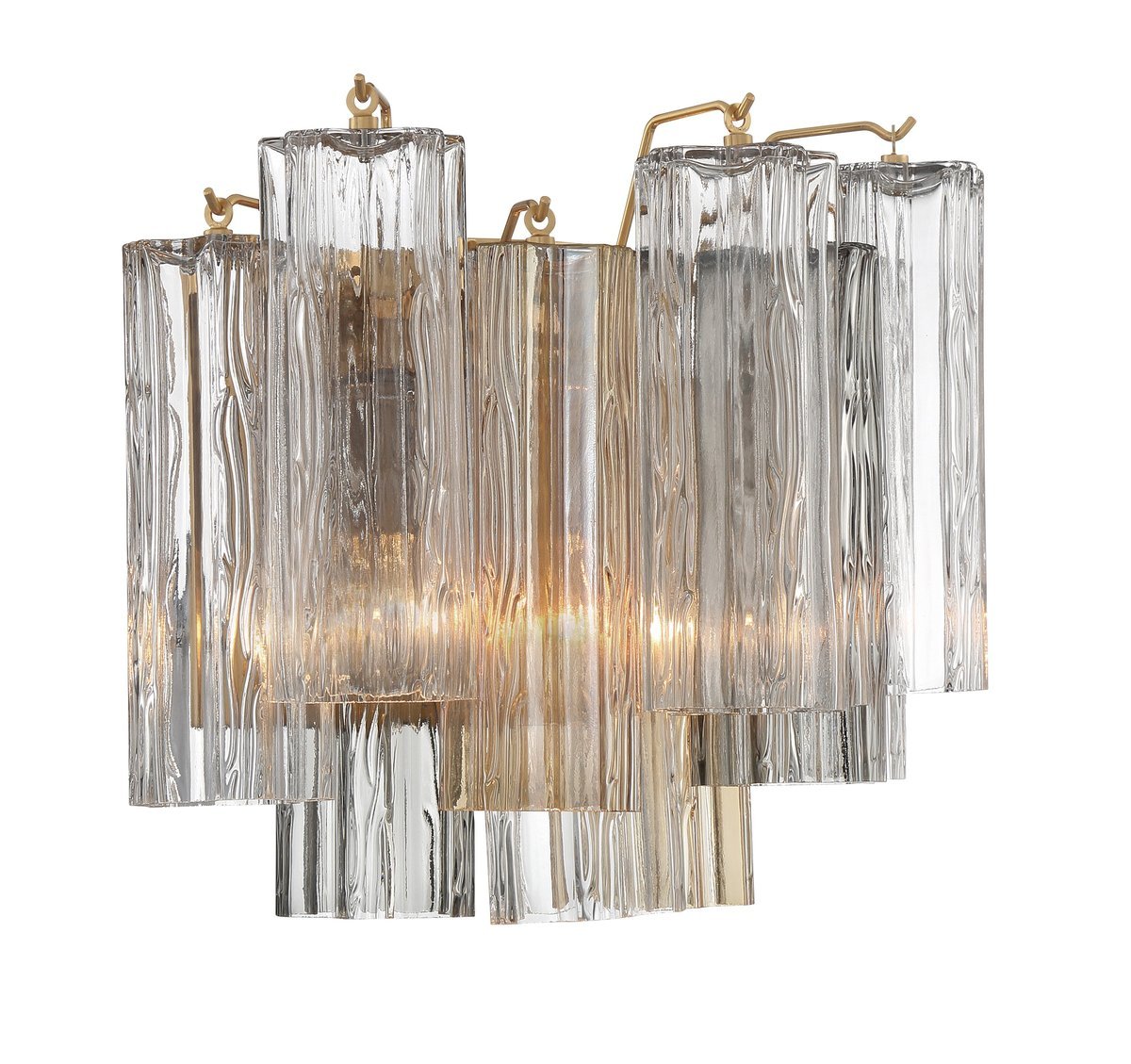 Ravo Wall Light Tronchi Glass Tube Tiered Amber Modern