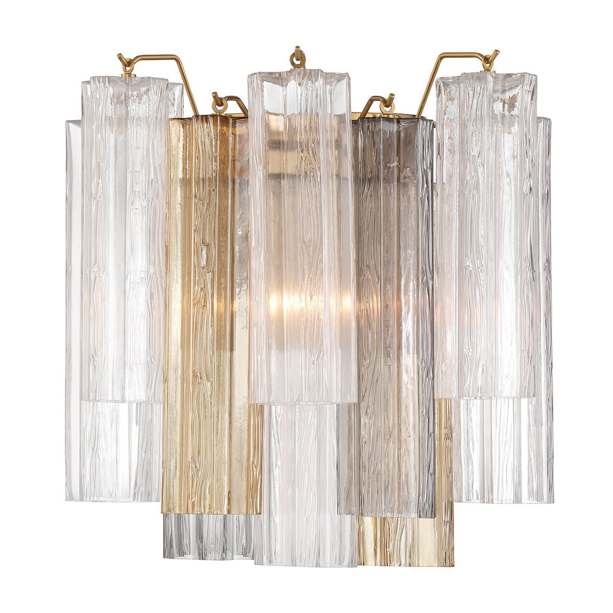 Ravo Wall Light Tronchi Glass Tube Tiered Amber Modern