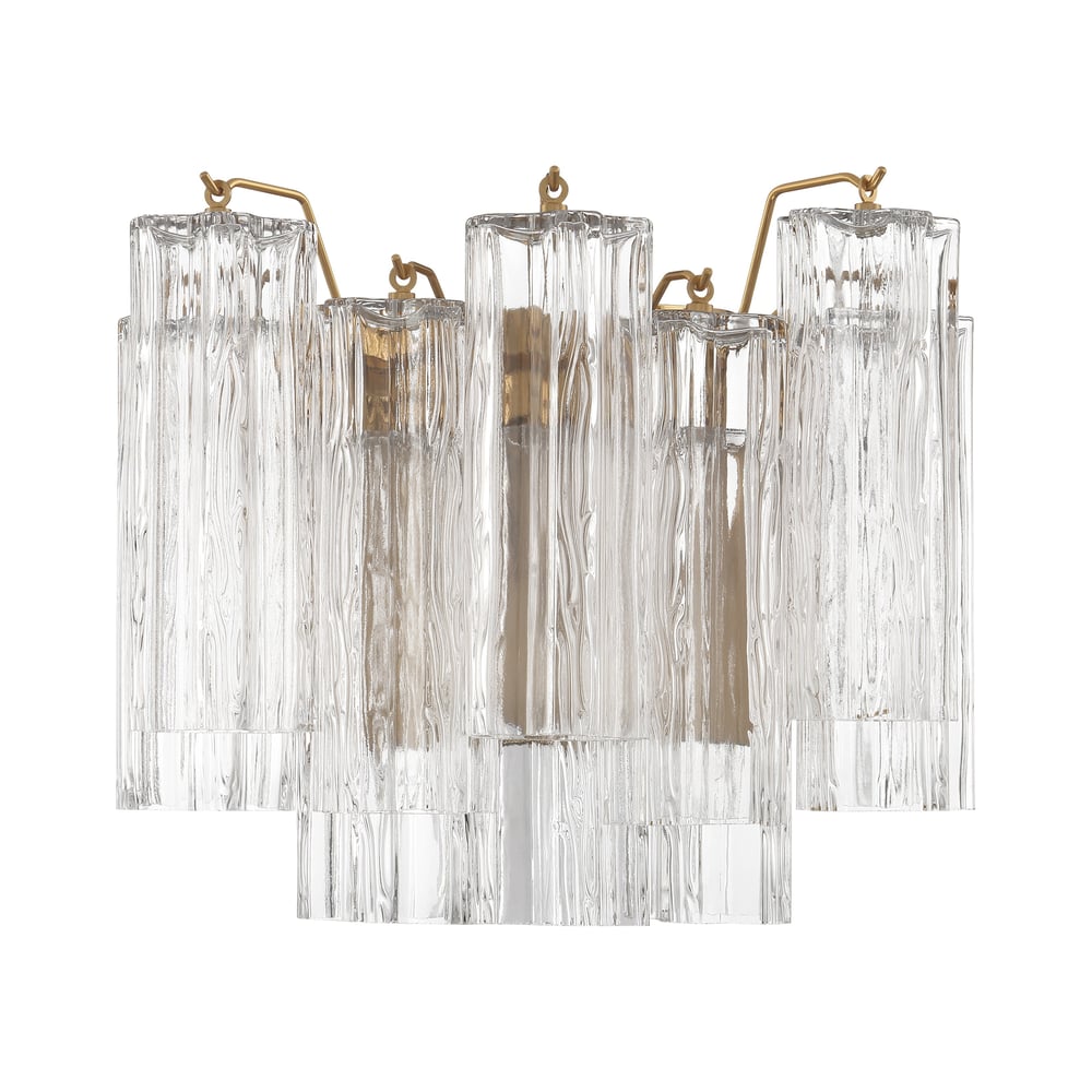 Ravo Wall Light Tronchi Glass Tube Tiered Amber Modern