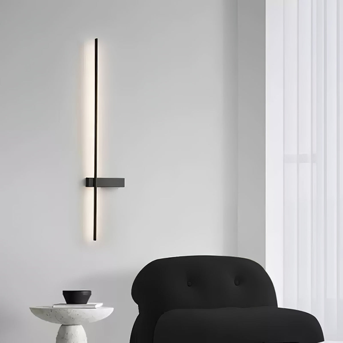 Mesv Linear Rechargeable Black Wall Lamp