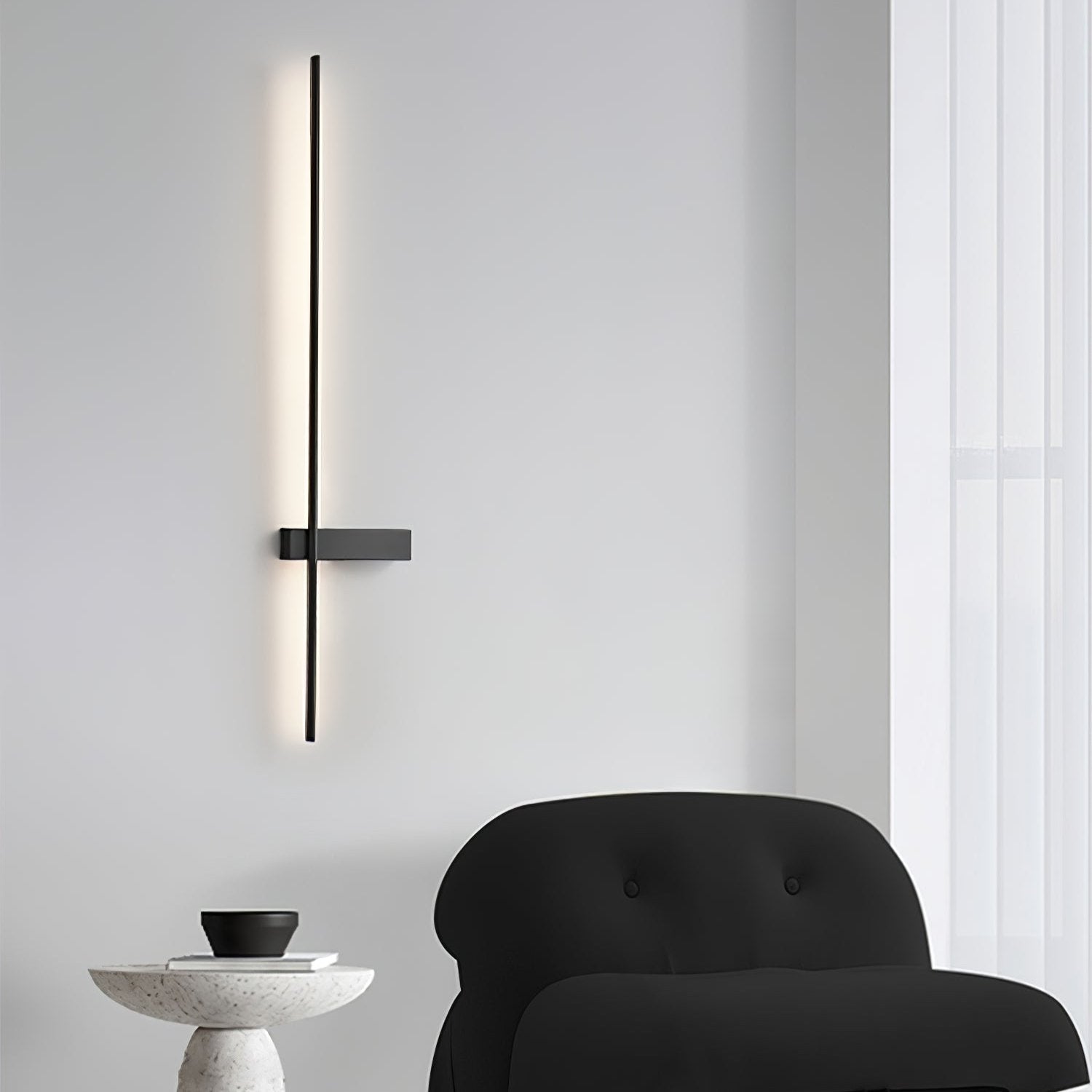 Mesv Linear Rechargeable Black Wall Lamp